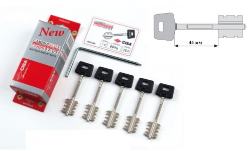 Комплект коротких ключей 44мм для перекодировочных замков CISA 1.06520.51.1 