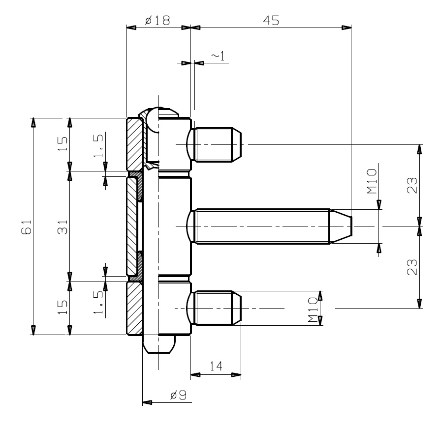 Ввертная петля для стальных дверей 