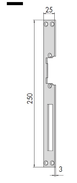 Планка длинная для защелок серий 15100, 15102, 15140 CISA 05001.00.0.38 