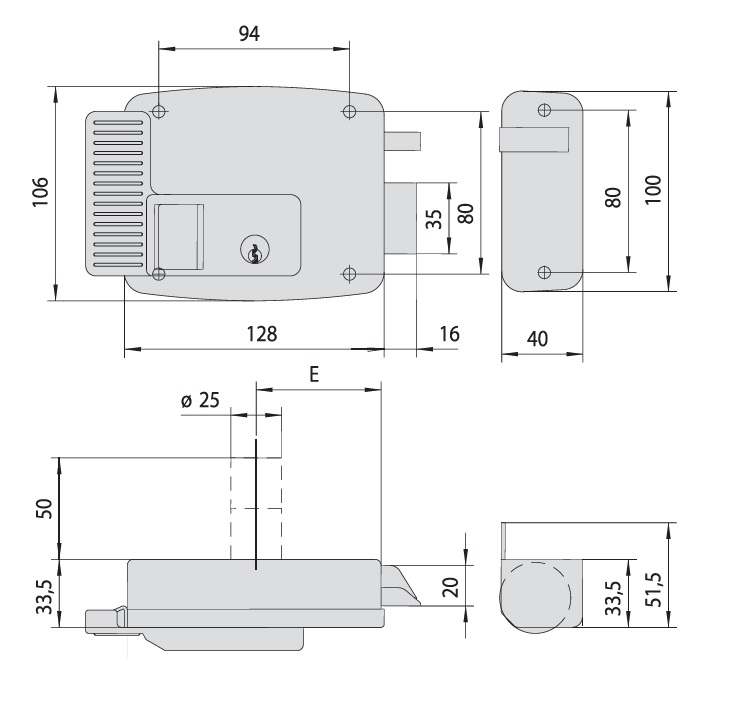 Замок накладной электромеханический CISA 11630.60.2 