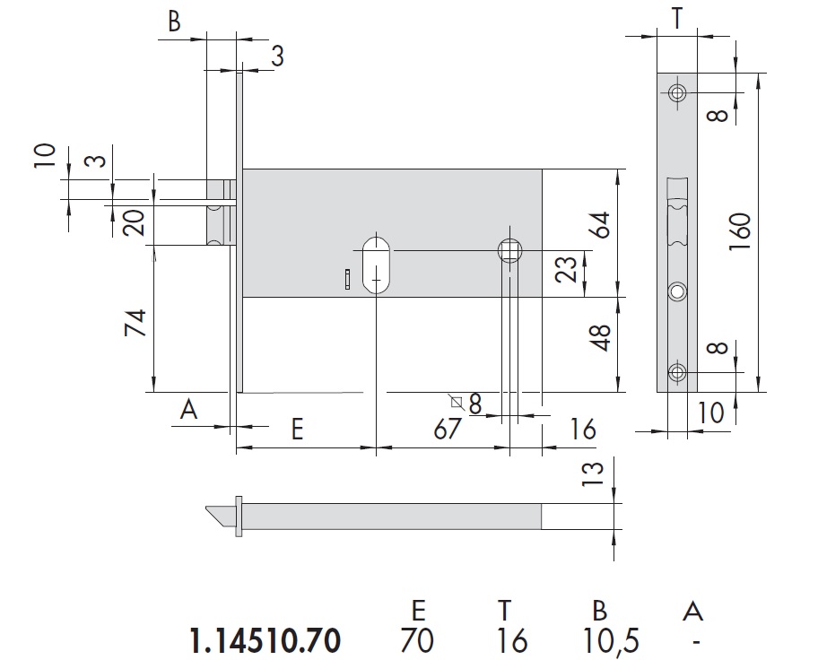 Замок врезной электромеханический CISA 14510.70.0 