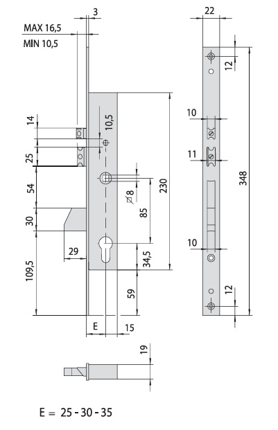 Замок врезной электромеханический CISA 16215.25.0 