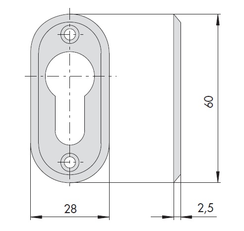 Накладка под евроцилиндр CISA 06012.00.0 
