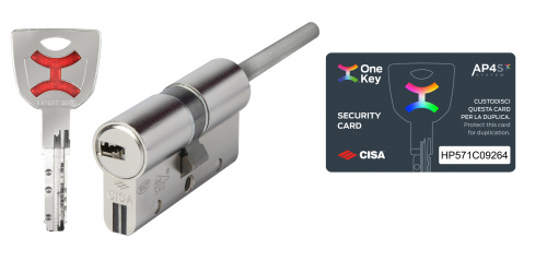 Цилиндр CISA серии AP4 S ключ-шток 85мм (55х30) никель 