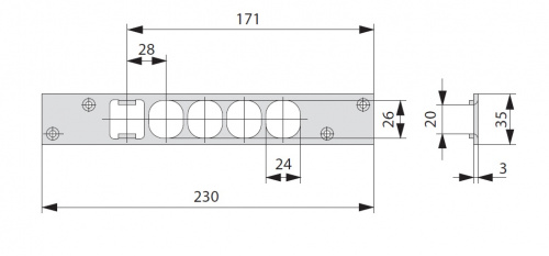 Планка ответная для серии замков "ExitLock" 56900 CISA 06220.26.0 
