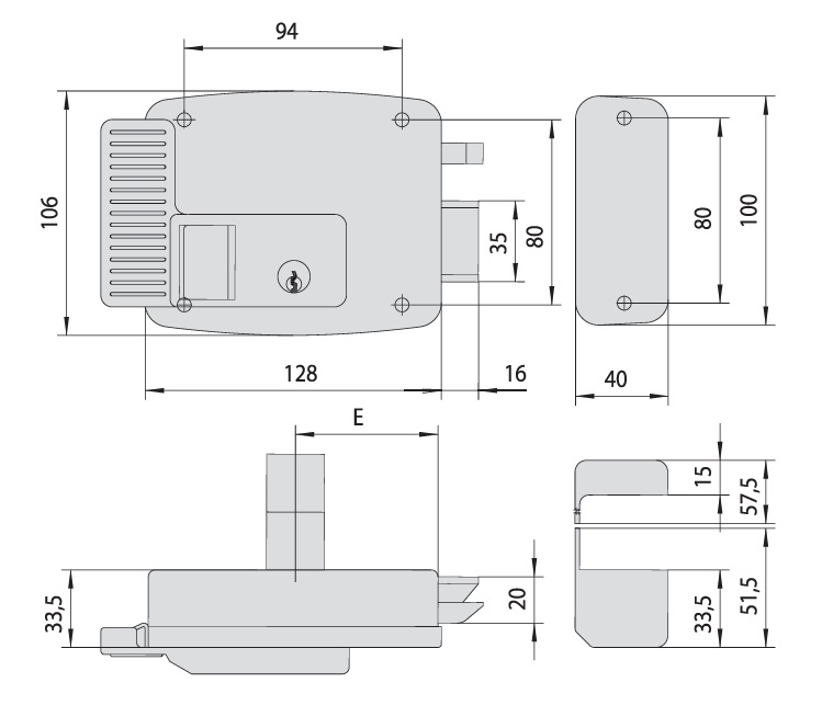 Замок накладной электромеханический CISA 11931.60.3 