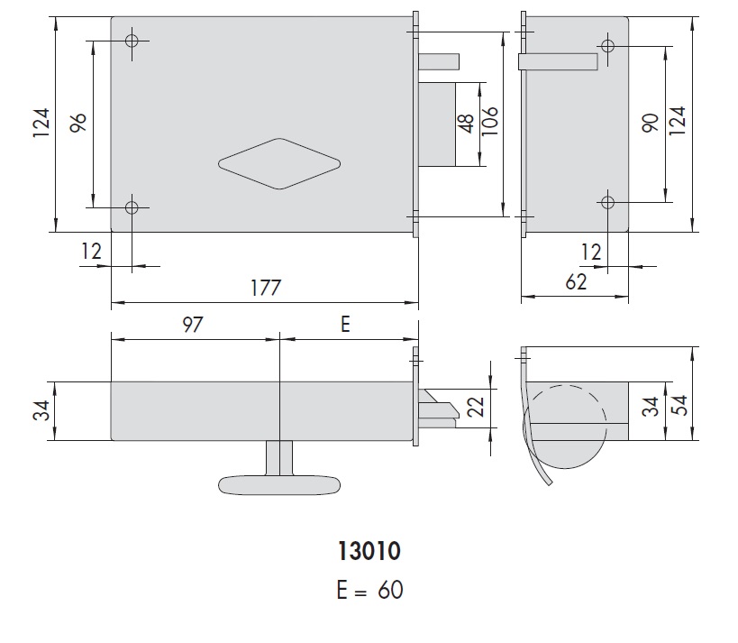 Замок накладной электромеханический CISA 13010.60.2 