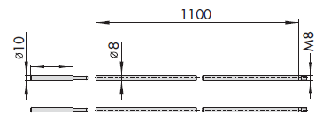 Тяги вертикальные для врезных замков серии 43190 CISA 07088.03.0 