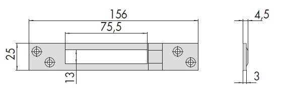Планка ответная для замков серии 14020, 14017, 14510 CISA 06462.20.0 