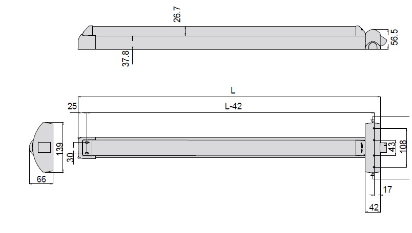 Устройство "Антипаника" накладное моторизированное (1200мм) CISA 59851.10.0 