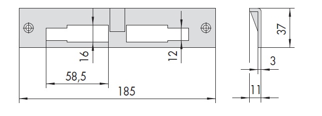 Планка ответная для замков серии 12011 широкая CISA 06218.00.0 
