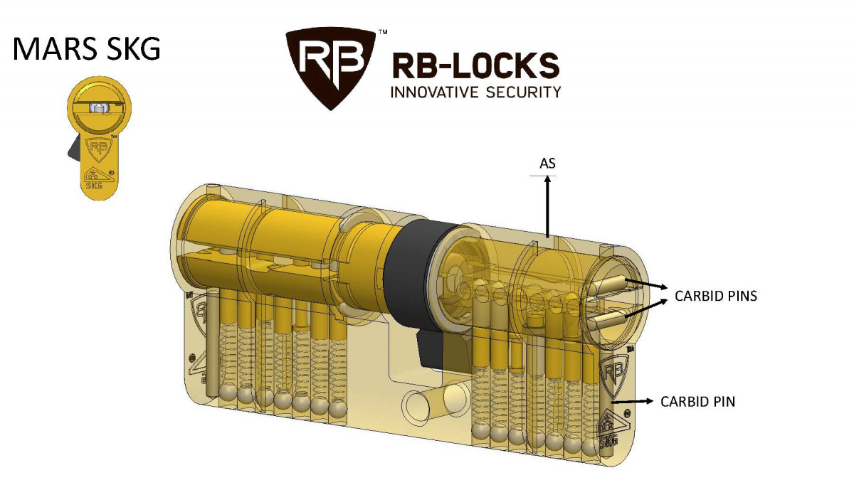 Цилиндр Rav Bariach серии Mars ключ-ключ 100мм (35х65) 