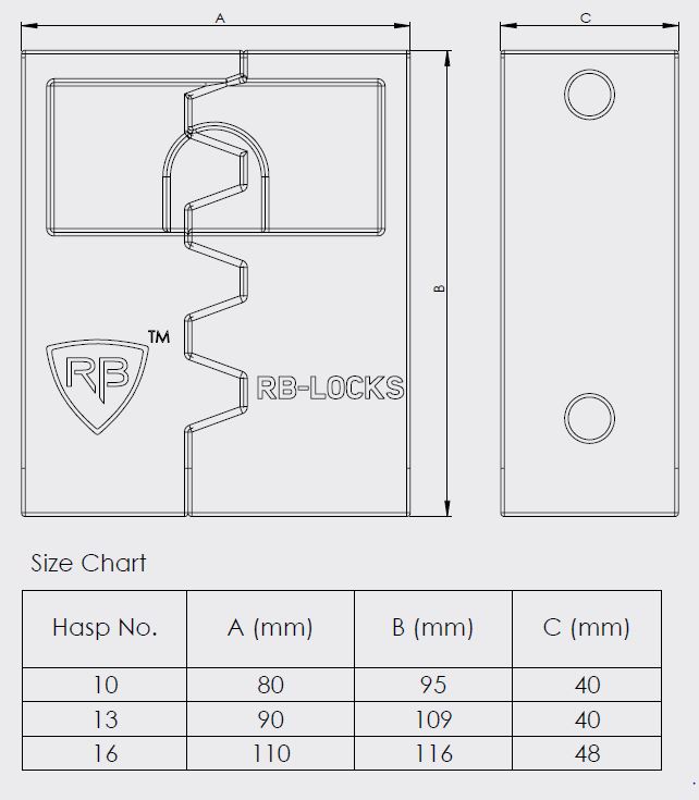 Защита силовая чугунная для навесных замков серии Saturn LX10 Rav Bariach HASP K-10 