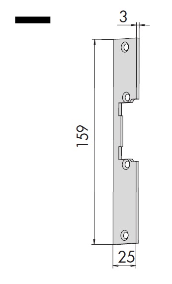 Планка короткая для защелок серий 15100, 15102, 15140 CISA 05005.00.0.12 