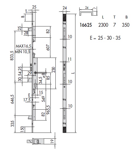 Замок врезной электромеханический CISA 16625.30.0 