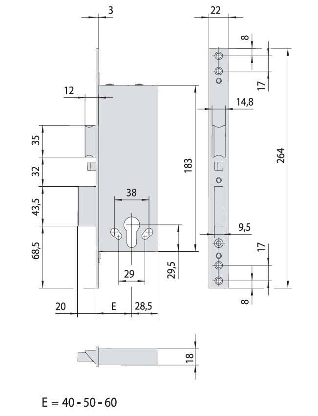 Замок врезной электромеханический CISA 12011.40.0 