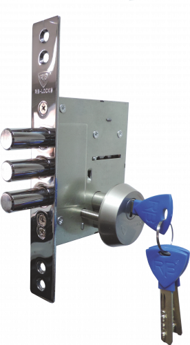 Замок врезной механический цилиндровый с броненакладкой Rav Bariach R80 