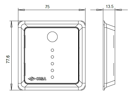 Внутренняя панель управления (с кнопкой) моторизированным замком серии MyEvo CISA 06525.50.0.B1 