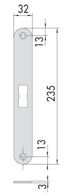 Ответная планка для замков серии 43110, 13100, 13110, 13200, 13210 CISA 07073.20.0 