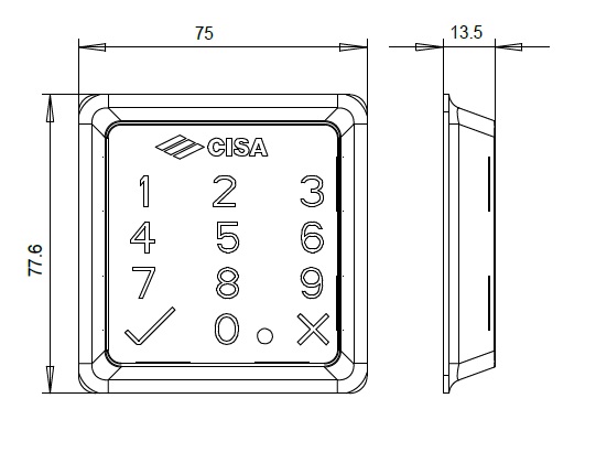Внешняя панель управления (клавиатура) моторизированным замком серии MyEvo CISA 06525.70.0.B1 