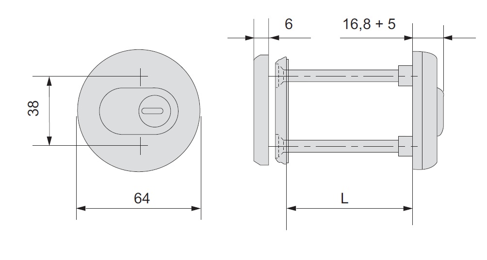 Защитная накладка на цилиндр из закаленной стали, латунь CISA 06460.51.0.00 